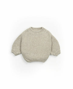 Play Up - Knitted sweater with balloon sleeves (Beige)