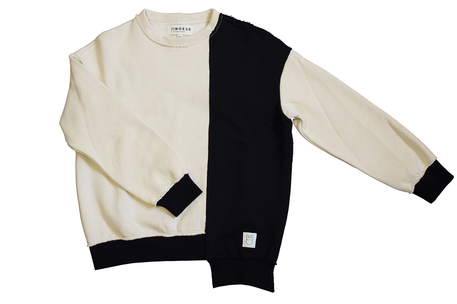 NOESE - Sweatshirt with Frayed Deams Maritime Pine