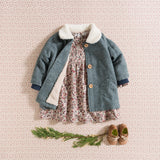 Grace Baby And Child - Casaco com Pêlo Interior (Green Herringbone)